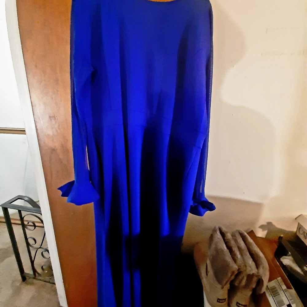 Plus size blue dress